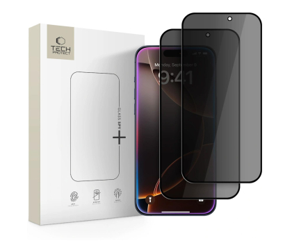 Szkło i folia ochronna TECH-PROTECT Glass Spy+ 2-Pack do Iphone 16 Pro Max / 17 Pro Max Privacy 5906302319329